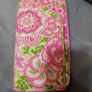 Vera Bradley Clutch Wallet Petal Pink & Green
